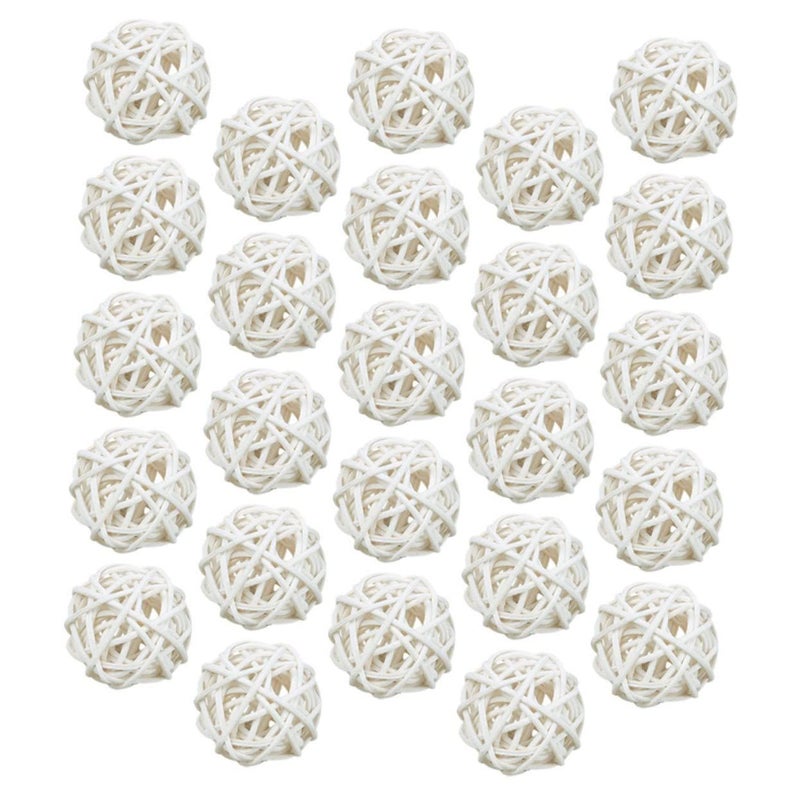 25 Pcs Natural Rattan Balls For Aromatherapy And Home Decor Wicker Decorative Balls - Image 2