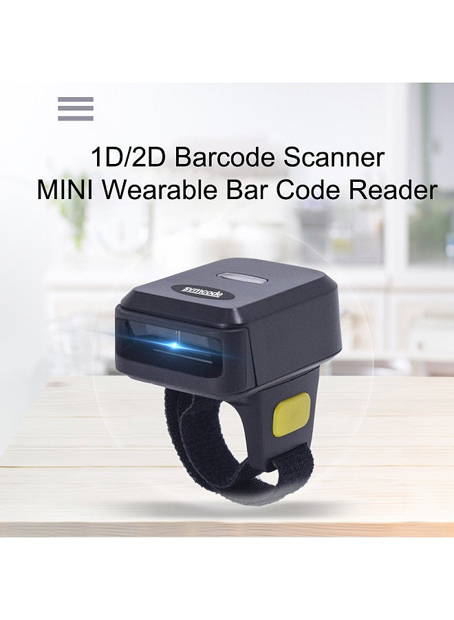 Generic 2D Barcode Scanner Portable Finger Handheld Wearable Ring 1D 2D Bar Code Reader BT+2.4G Wireless and Wired Connection with Offline Storage  - Image 3