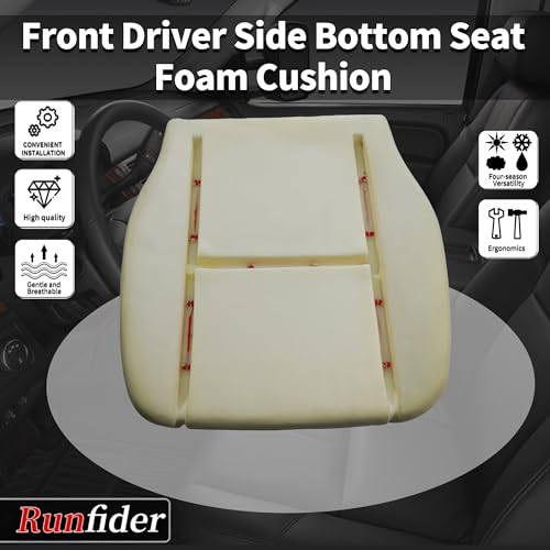 runfider Driver Side Bottom Replacement Seat Foam Cushion Seat Foam Pad Compatible with Chevy Avalanche Silverado Suburban Tahoe GMC Sierra Yukon 2003 2004 2005 2006 - Image 3