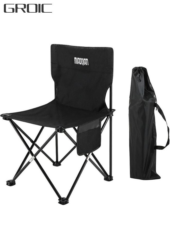 GROIC Portable Camping Chairs, Lawn Folding Chair Heavy Duty for Adults 200KG, Sports Fishing Chairs, Side Pockets, Compact Portable Chair for Beach, Fishing, Picnic,Indoor etc - Image 1