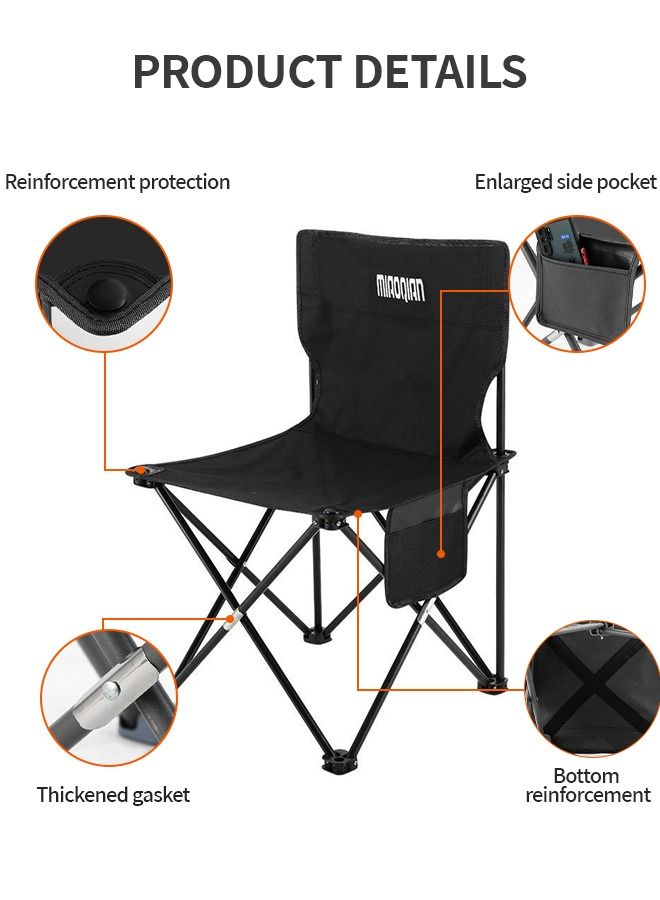 GROIC Portable Camping Chairs, Lawn Folding Chair Heavy Duty for Adults 200KG, Sports Fishing Chairs, Side Pockets, Compact Portable Chair for Beach, Fishing, Picnic,Indoor etc - Image 2