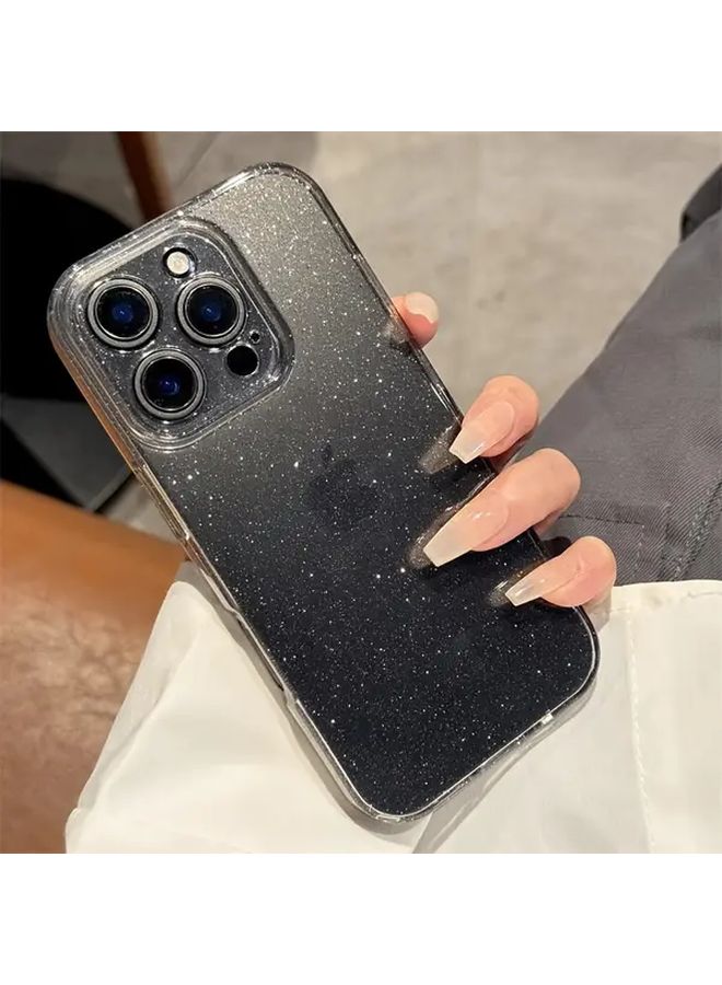 Transparent Black Ultra Thin Glitter Case For iPhone 15 Protective Slim Design - Image 1