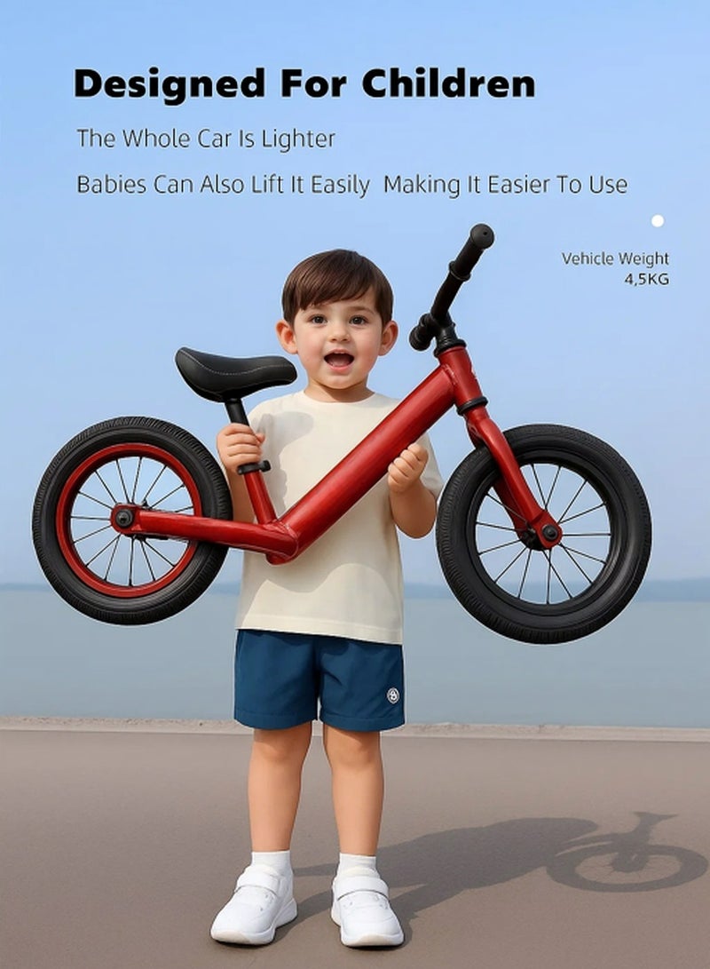 Kids Balance Bike Suitable for 1-6 Years Old Baby Walker with Adjustable Seat No Pedal Children Bicycle Riding Toy 12 Inch  - Image 4