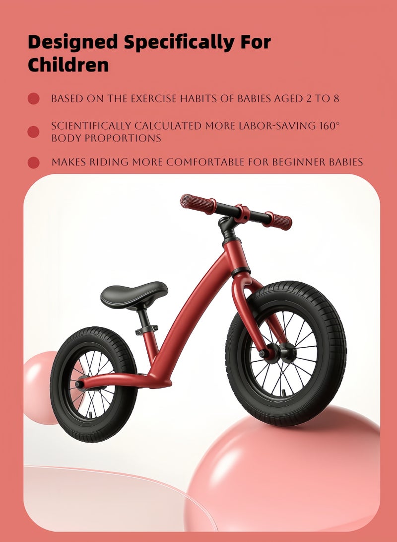Kids Balance Bike Suitable for 1-6 Years Old Baby Walker with Adjustable Seat No Pedal Children Bicycle Riding Toy 12 Inch  - Image 2