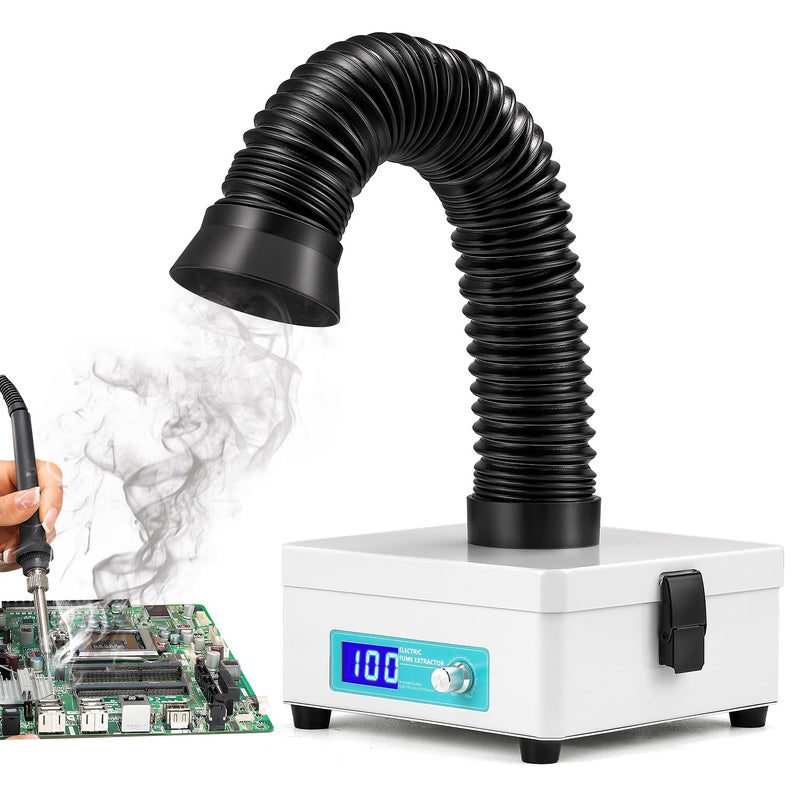 Antstone Solder Fume Extractor Adjustable Speed LED Display 3Stage Filters Desktop Soldering Fume Extractor for Laser Cutter Soldering 3D Printer Welding Phone Repair Solder Fan Fume Extractor - Image 2