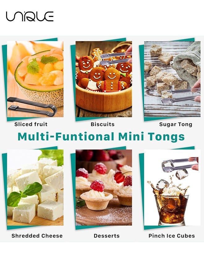 Unique Plastic Buffet Serving Tongs, 8 Pcs Mini Clear Kitchen Tongs 6.3 Inch Small Ice Tongs for Tea and Coffee, Party Catering, Appetizers, Salad, Desserts, Sandwich, Buffet Barbecue - Image 4