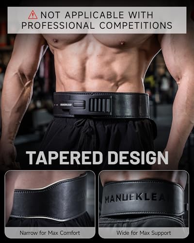 M MANUEKLEAR MANUEKLEAR Tapered Lever Weight Lifting Belt, 10MM Quick Locking Lever Belt Weightlifting Men, Lifting Belt Lever for Powerlifting & Deadlifts - Image 2