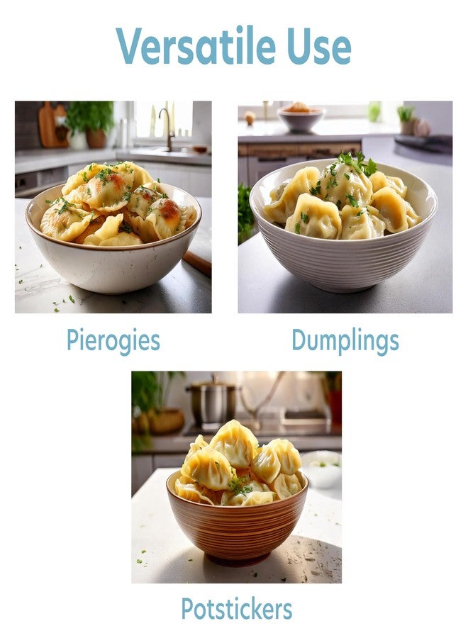 كوتشينا برو صانعة بيروجي من كوتشينا برو مع صينية ومكبس - تُحضّر 6 قطع بيروجي أو زلابية أو معجنات العيد دفعة واحدة - مصنوعة من الفولاذ المقاوم للصدأ المتين، سهلة الحمل والاستخدام - هدية مثالية لعيد الميلاد - Image 5