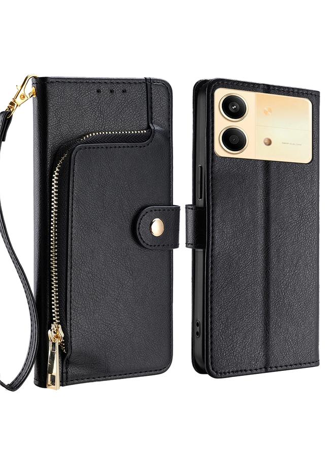 Case For Xiaomi Redmi Note 13R Pro 5G Zipper Bag Leather Phone Case