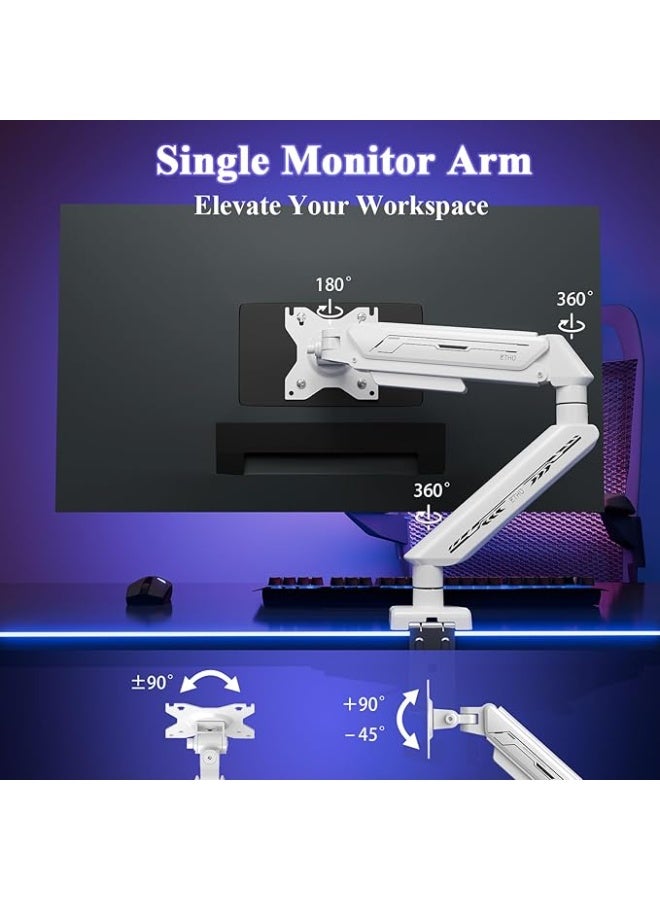 ETHU Single Monitor Arm, Adjustable Gas Spring Monitor Stand for 13-32 inch Monitor up to 9kg, Full Motion Computer Monitor Mount - Image 4