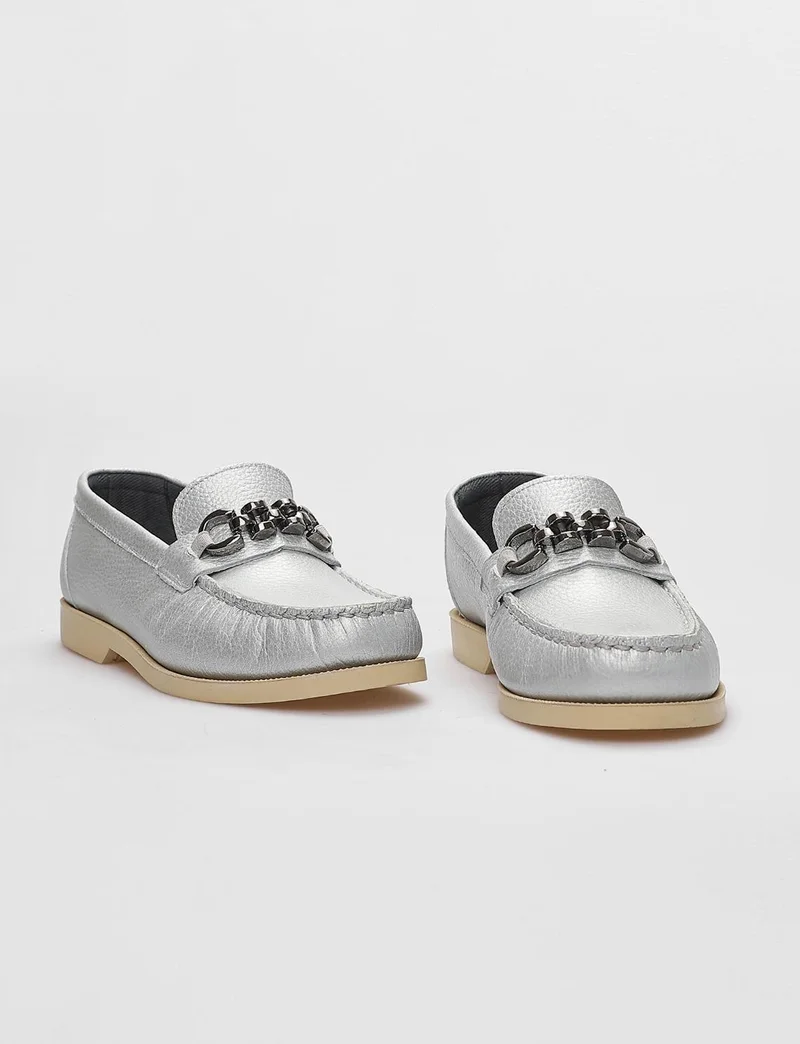 كاباني Leather Gray Buckle Women's Casual Shoes