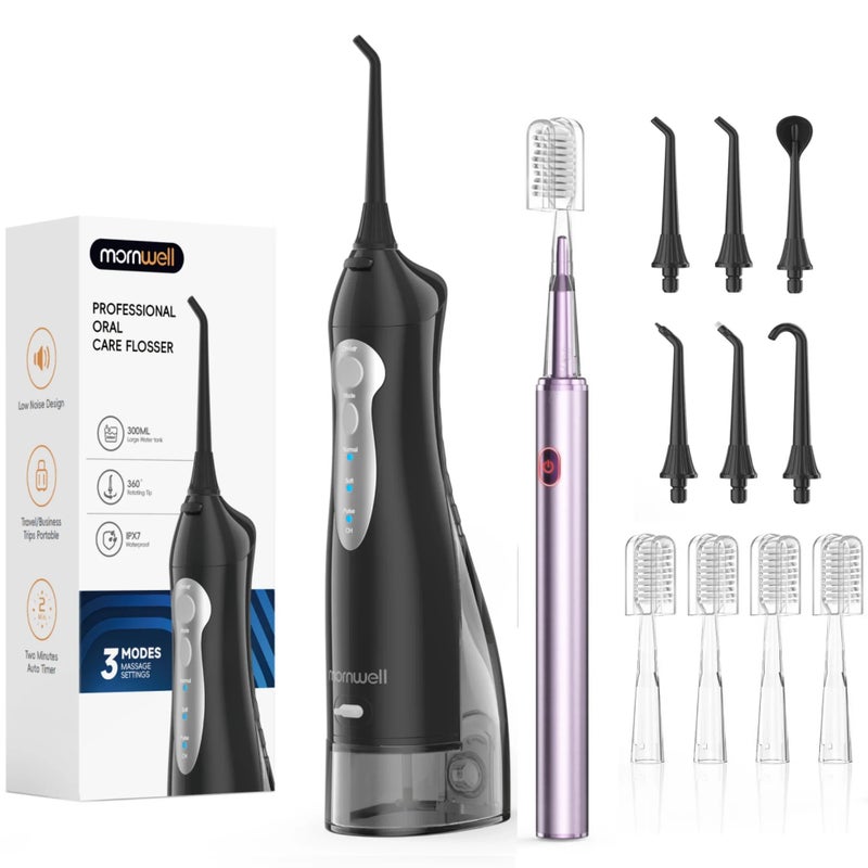 Mornwell Electric Toothbrush Care Combination Portable Usb Rechargeable Oral Irrigator For Deep Tooth Cleaning And Gum Health - Image 1