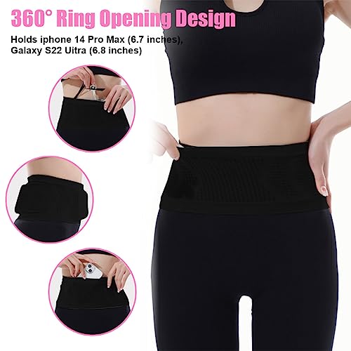 PALAY® Slim Running Belt Bag with Hook Elastic Open Waist Bag for Keep Phone, Keys, Earbuds, Waist Bag with Large Capacity Running Waist Pack for Workouts, Exercise, Cycling, Travel - Image 2