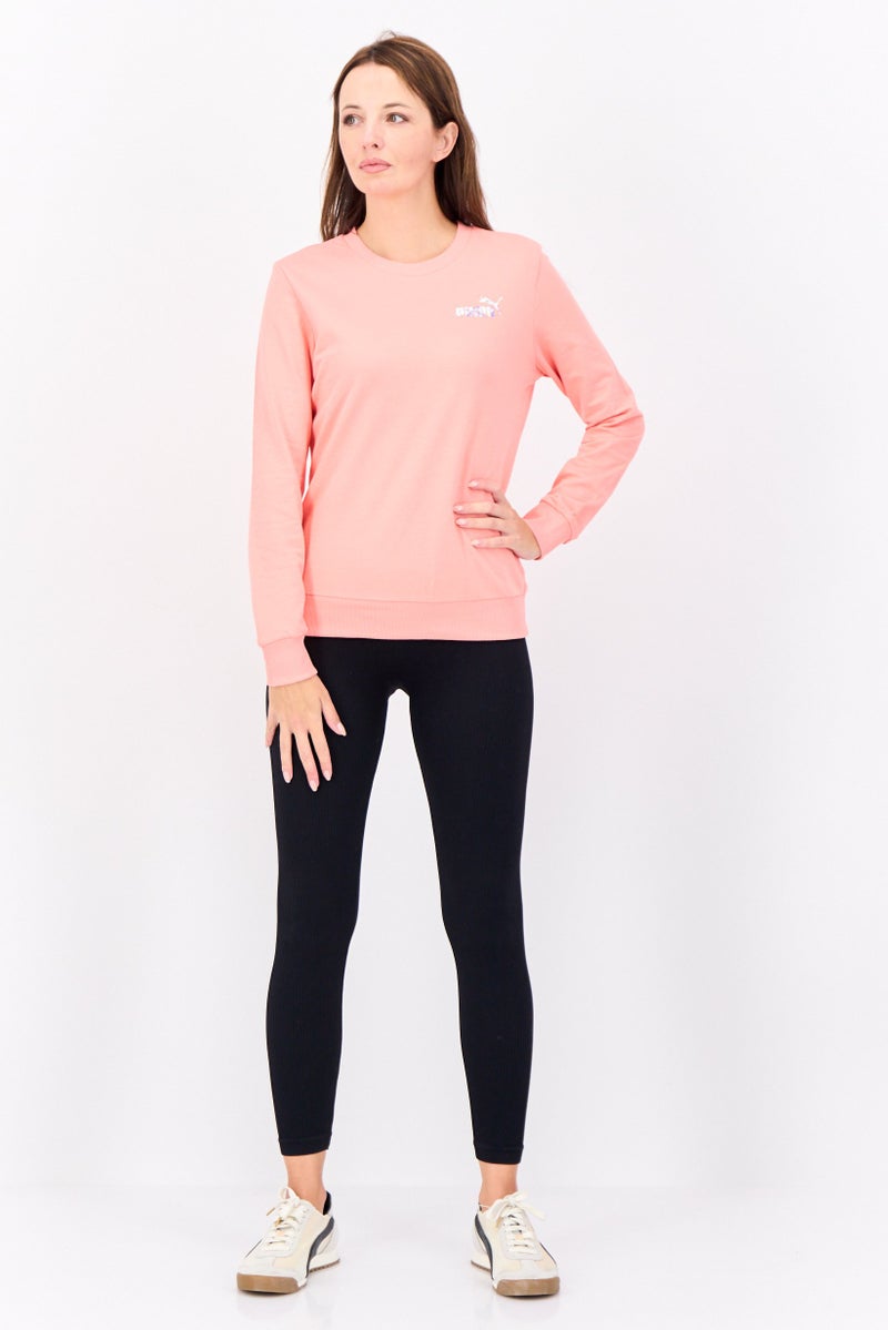 PUMA ملابس رياضية نسائية بأكمام طويلة مناسبة، خارجية، سويت شيرت، وردي - Image 4