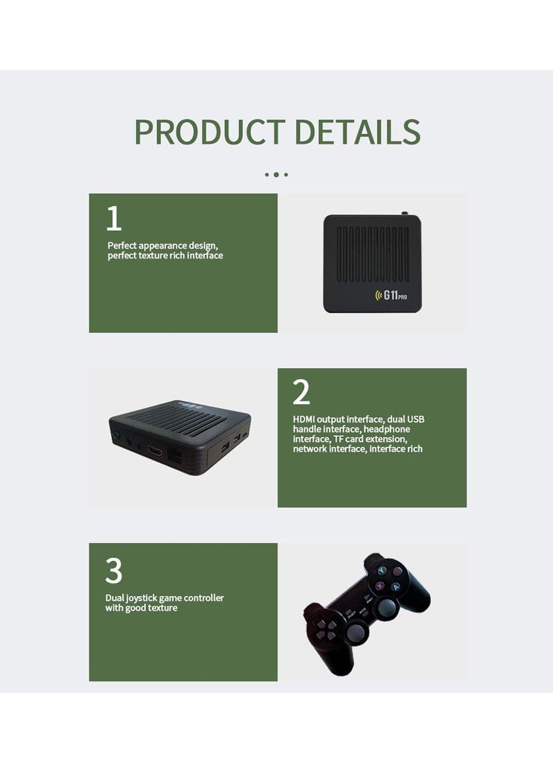 Generic - G11pro HD Retro Acrade Video Game Box, Game Stick Plug and Play TV Video Game Console Emulators with 2.4G Wireless Dual Controllers, 64G 3,000 Games - Image 1