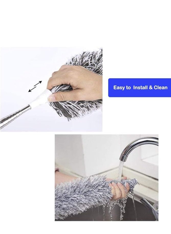 Microfiber Duster with Stainless Steel Extension Pole, Extra Long 100 Inch, with Bendable Head, Extendable Duster for Cleaning High Ceiling Fan, Interior Ceiling, Cobweb, Dust Gap - Wet or Dry Use - pzsku/Z84915827D4B9EB55A539Z/45/_/1723636926/9dea3692-3662-42f3-bae8-07ab1d71a065