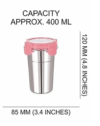 Fishvy Stainless Steel Glass Tumbler with Stainless Steel Lid Multicolor 400ml 600ml - Image 3