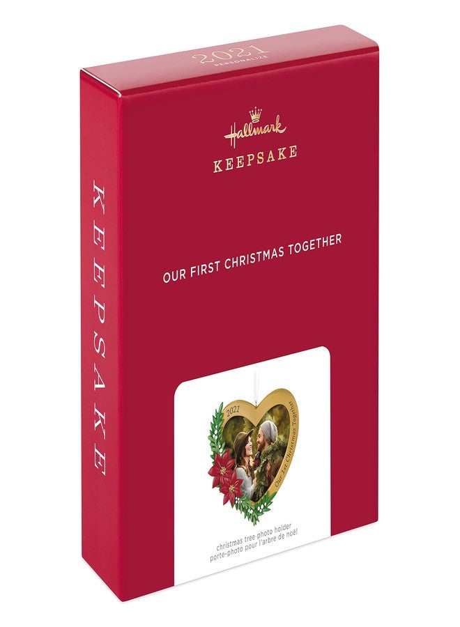 Hallmark Keepsake زينة عيد الميلاد التذكارية من هولمارك، مؤرخة بعام 2021، إطار صور على شكل قلب "أول عيد ميلاد لنا معًا". - Image 3