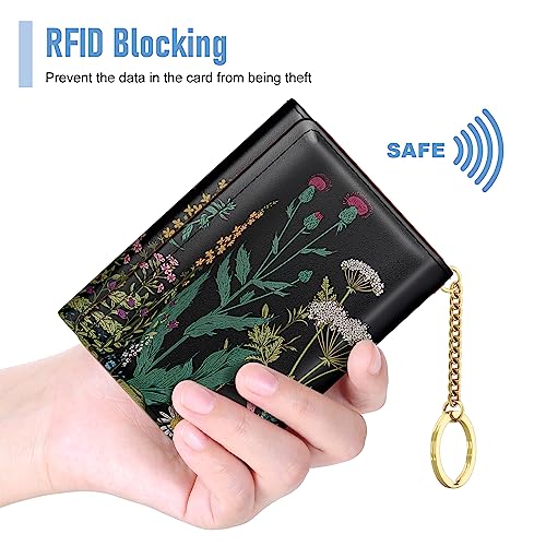 Rouidr Women's Slim Leather Wallet, Dandelion, 4.25 x 3.35 x 0.7 in, 1.8 oz - Image 4