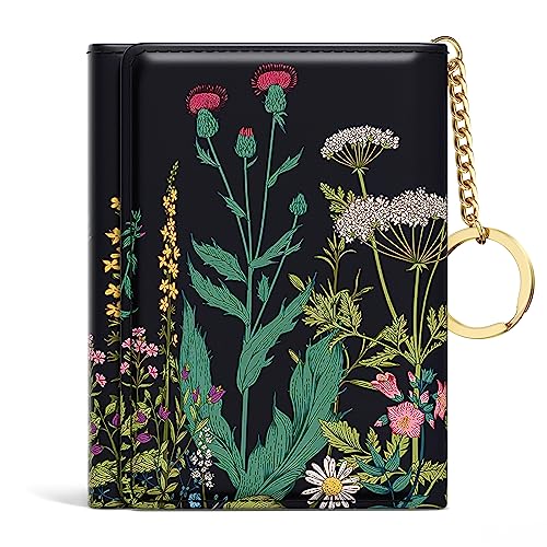 Rouidr Women's Slim Leather Wallet, Dandelion, 4.25 x 3.35 x 0.7 in, 1.8 oz - Image 1