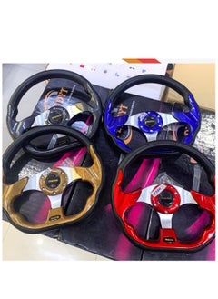 Royal ROYAL - Universal Racing Steering Wheel for Car, "D" Shaped Horn Race Tuning Style Sport MOMO Steering Wheel for Race/Rally/Motorsport/Car Sim Driving (DYT-5324) (Red)  - Image 3