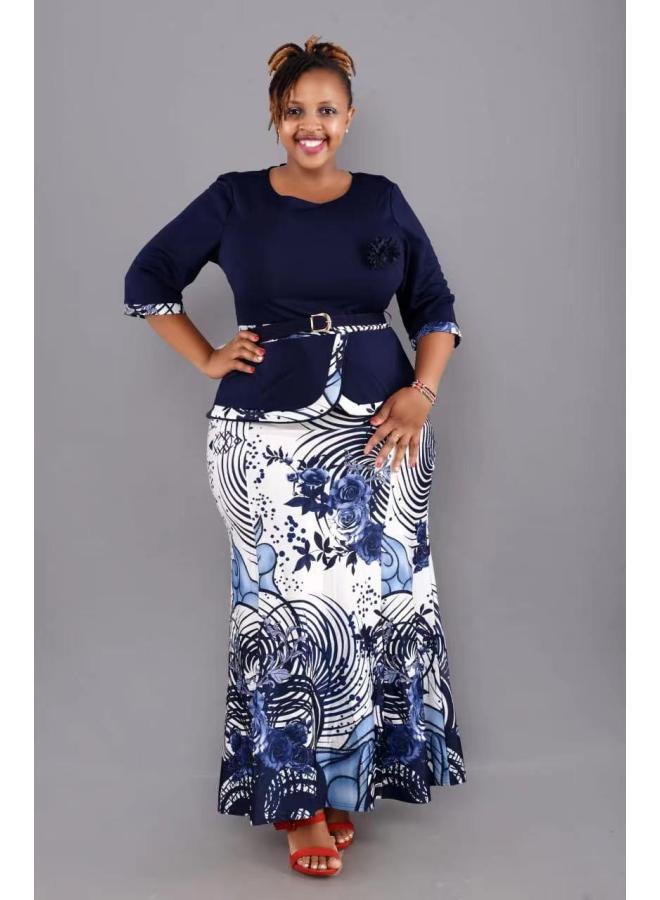 2xl 6xl Large Size Women's New Mother Top Skirt Two-piece Set Direct Jx504 