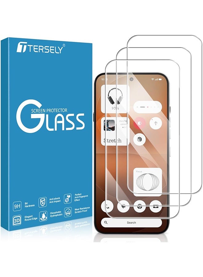 Tersely [3 Pack] 9H Tempered Glass Screen Protector for Nothing Phone (4a) Pro, Case Friendly, Ultra-clear, Shatterproof Anti-Scratch Film Screen Protector - Image 1