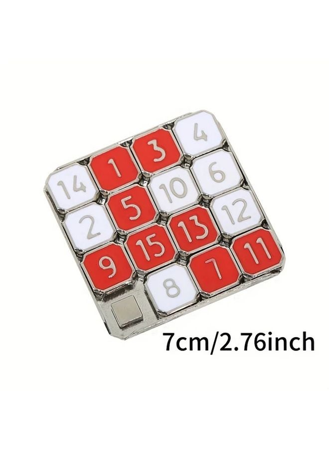 One Size Metal Digital Puzzle Brain Teaser Game Portable Huarong Road - Image 1