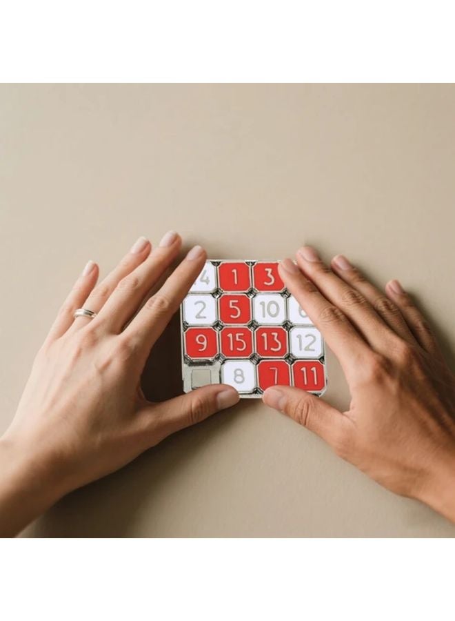 One Size Metal Digital Puzzle Brain Teaser Game Portable Huarong Road - Image 3