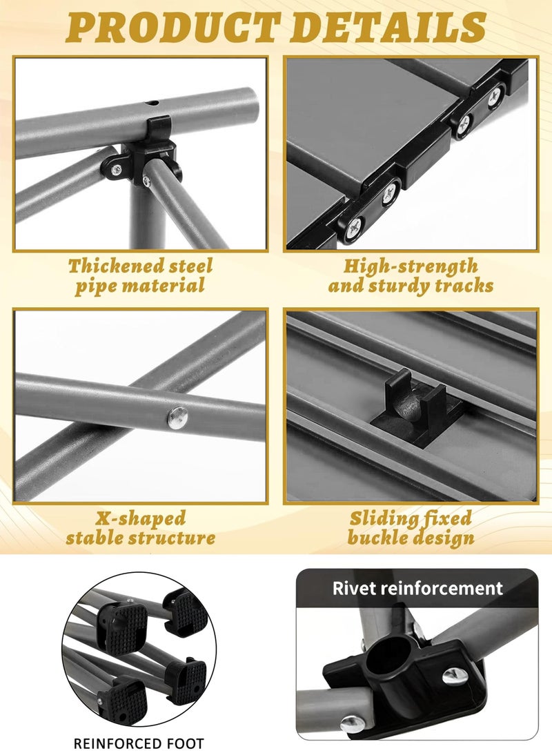 DBLEW طاولة تخييم قابلة للطي في الهواء الطلق 90×55×50 سم – سطح طاولة قابل لللف من سبائك الألمنيوم مقاوم للماء، مقاوم للحرارة والبقع، معززة بإطار X، تجميع سريع مع حقيبة حمل – للاستخدام في النزهات، الشواء، المشي، الصيد والاستخدام الداخلي - Image 5