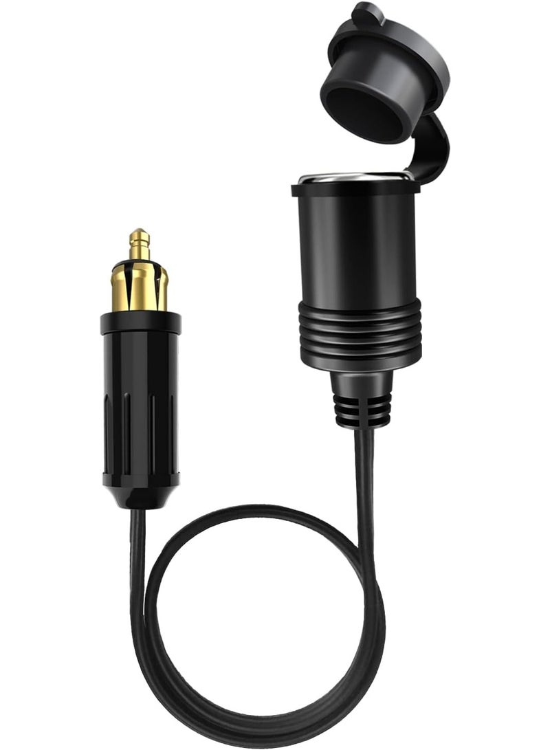 أوروبا الذكور دين بوس إشعال السجائر محول المقبس 30cm مقاوم للماء ، 12V / 24V هيلا DIN Powerlet بوس إلى القياسية إشعال السجائر الإناث كابل التمديد للدراجات النارية - Image 2