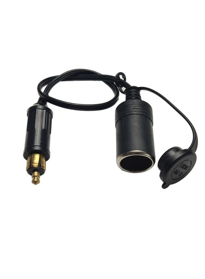 أوروبا الذكور دين بوس إشعال السجائر محول المقبس 30cm مقاوم للماء ، 12V / 24V هيلا DIN Powerlet بوس إلى القياسية إشعال السجائر الإناث كابل التمديد للدراجات النارية - Image 1