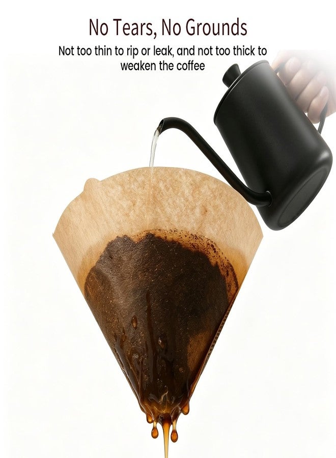 Clinuse Cone Coffee Filters #2, 200 Count Unbleached Size 02 Coffee Filter, Disposable Natural Paper Filters 2-4 Cup, 02 Cone Filters for Pour Over and Drip Coffee Maker - Image 3