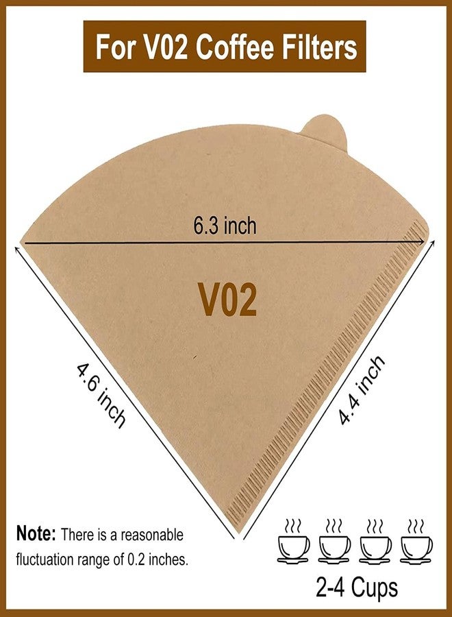 Clinuse Cone Coffee Filters #2, 200 Count Unbleached Size 02 Coffee Filter, Disposable Natural Paper Filters 2-4 Cup, 02 Cone Filters for Pour Over and Drip Coffee Maker - Image 2