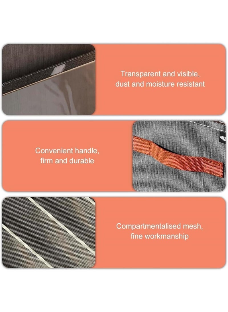 Wardrobe storage organizer, 2-pack of 6 large-compartment fabric storage baskets with handles, foldable with lids, clothes drawer organizer, cubic storage boxes, suitable for sweaters, jeans, shirts, etc. - Image 4