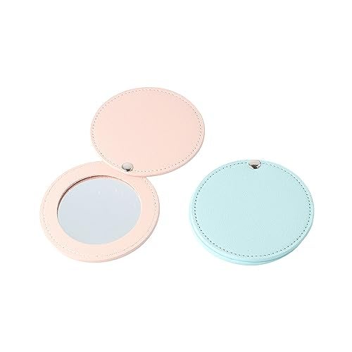 Pokinge Compact Stainless Steel Mirror, 3 Pack Small Pocket Mirror Portable Mini Travel Mirror with PU Leather Cover for Women Girls Travel Makeup - Image 3