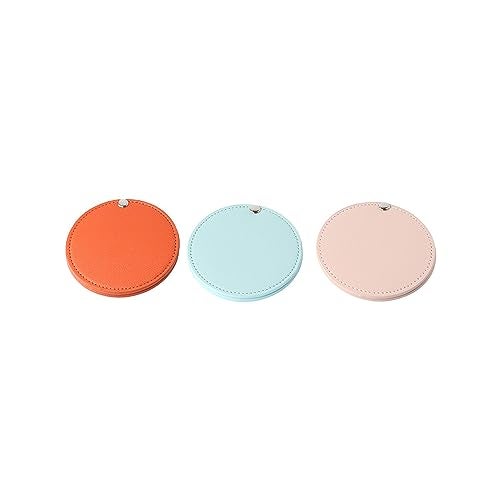 Pokinge Compact Stainless Steel Mirror, 3 Pack Small Pocket Mirror Portable Mini Travel Mirror with PU Leather Cover for Women Girls Travel Makeup - Image 2