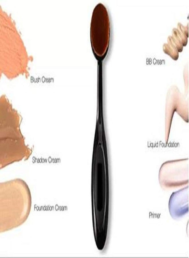 SUNISA Black Oval Foundation Makeup Brush for Womens and Girls and 1 Makeup Sponge Beauty Blender - (Pack of 2) - Image 4