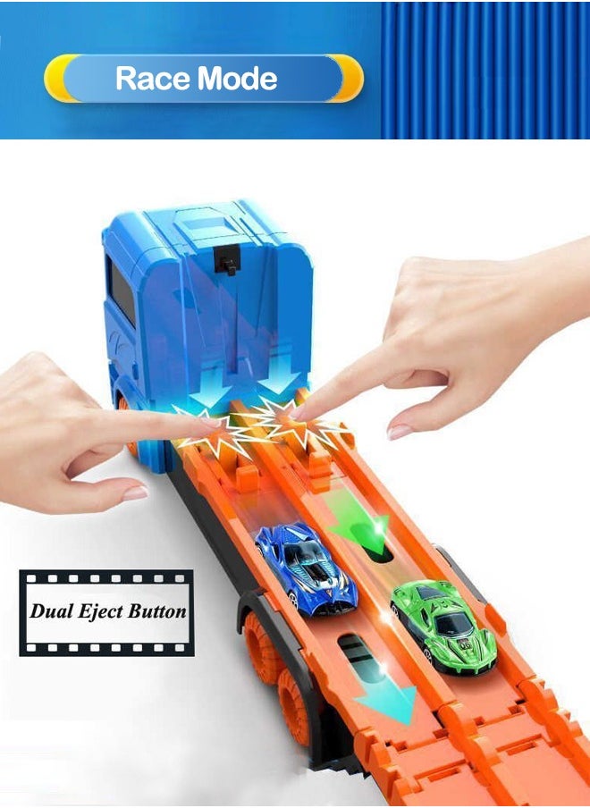 Generic Large Car Transporter Truck Folding Track Racing Vehicle Kids Competitive Games Storage Alloy Car Boy Toy Children Novel Gift  - Image 3