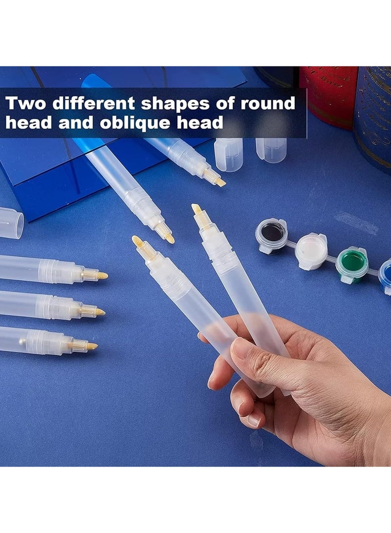 SOLARAE 5Pcs White Empty Paint Pens Acrylic Permanent Marker Blank Refillable Paint Pens Empty Refill Paint Markers Graffiti Markers Fine Tip Paint White Transparent Pen Tube for Painting 30 mm - Image 2