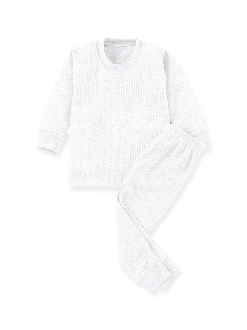 The Boo Boo Club Kids Winterwear Thermal Set Full Sleeves Body Warmer Top and Pyjama Set Combo for Unisex | Suitable for Heavy Winters White (11-12 Years) - Image 1