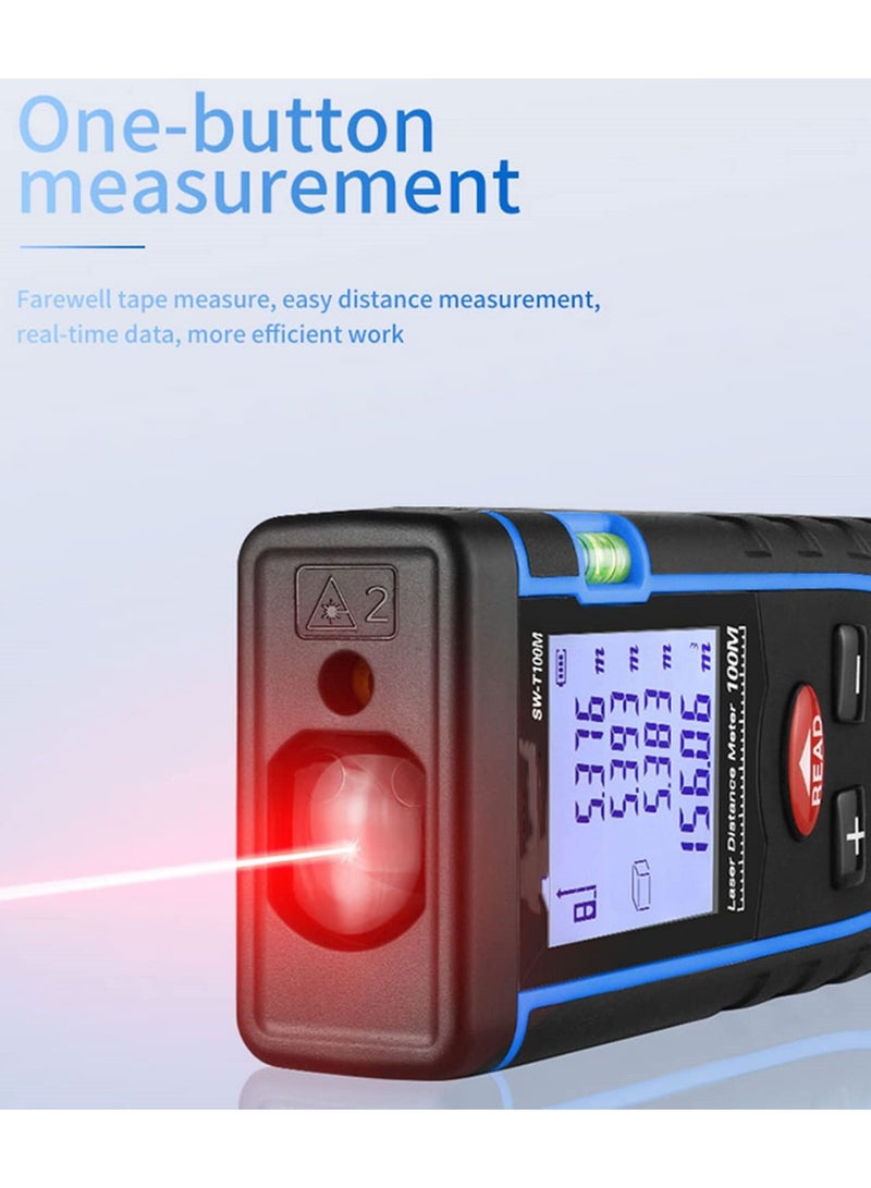 SW-T100 Laser Distance Meter Mini Digital Laser Rangefinder, Portable Range Measurement Tool for Indoor/Outdoor Use, High Accuracy Distance Measure Device -100m  - Image 4