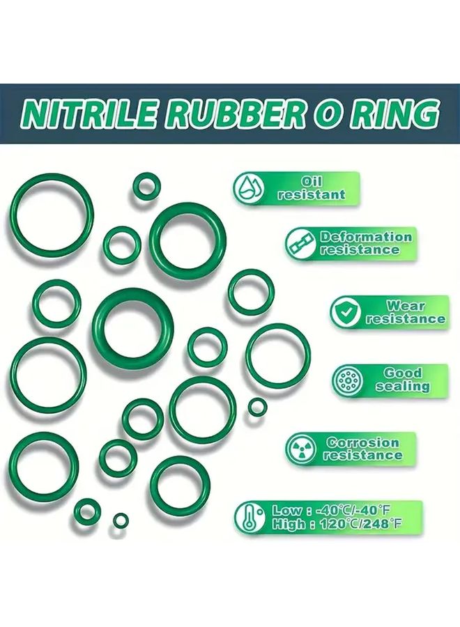 530 Pcs Heavy Duty Green Rubber O Ring Seal Set For Automotive AC Repair Engines Transmissions - Image 1