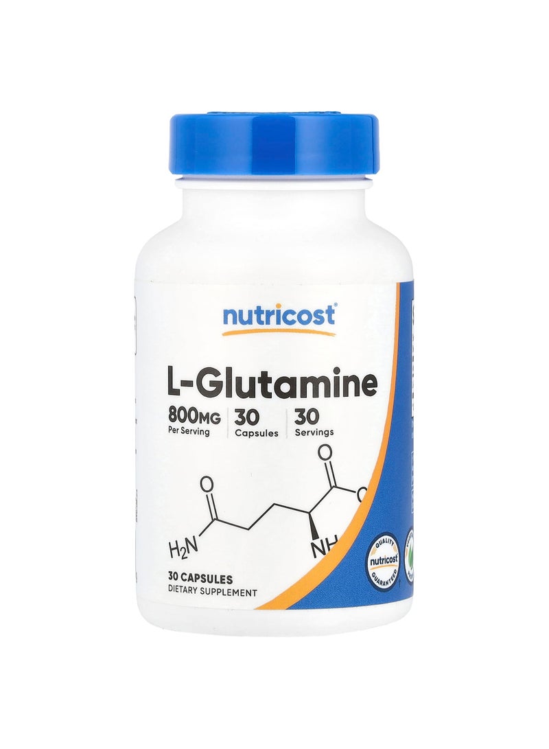 Nutricost L-Glutamine, 800 mg, 30 Capsules