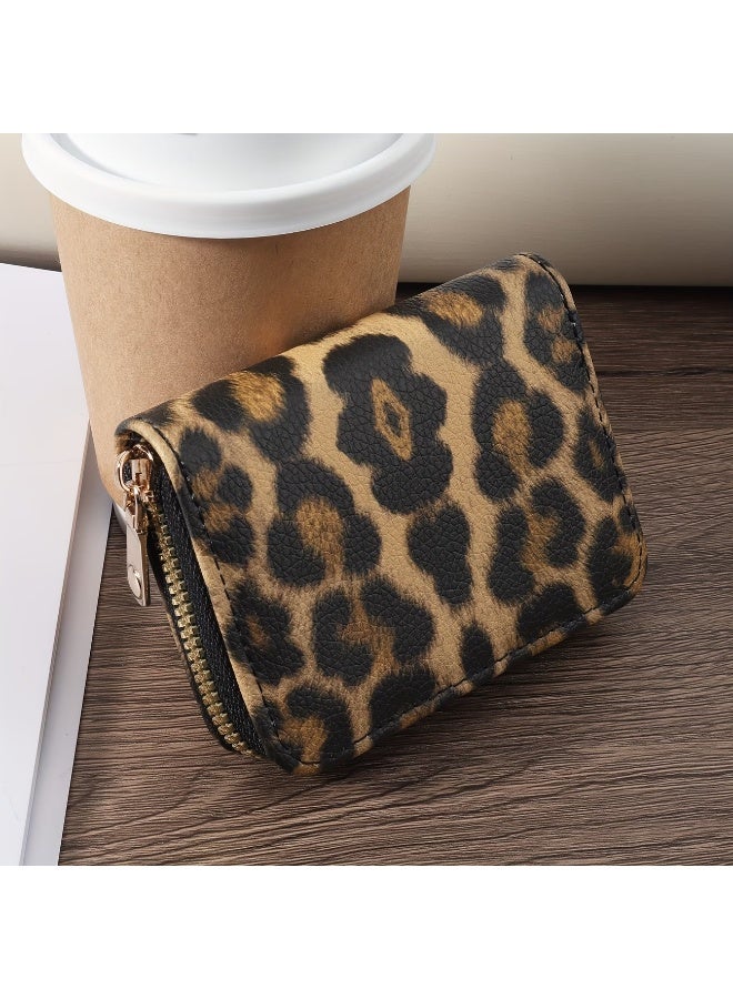Goolsky Mini Stylish Leopard Print Short Wallet, Zipper Around Coin Purse, Versatile Credit Card Holder - Image 5