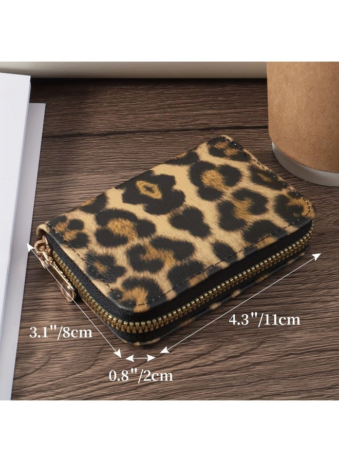 Goolsky Mini Stylish Leopard Print Short Wallet, Zipper Around Coin Purse, Versatile Credit Card Holder - Image 4