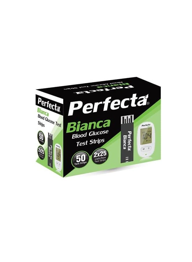 Perfecta Perfecta Bianca Blood Glucose Test Strips - 50 PCS – For Use with Perfecta Accusure 580  - Image 1