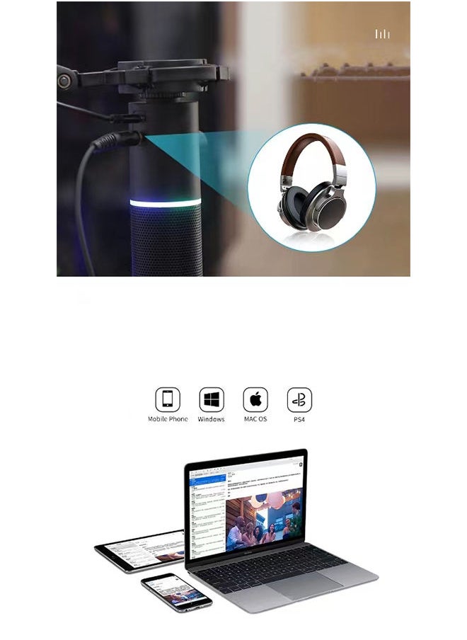 Generic - USB Microphone,with Boom Arm,Pop Filter,Mute Touch,RGB Control,Headphone Jack,for Streaming/Podcasts/Recording - Image 1