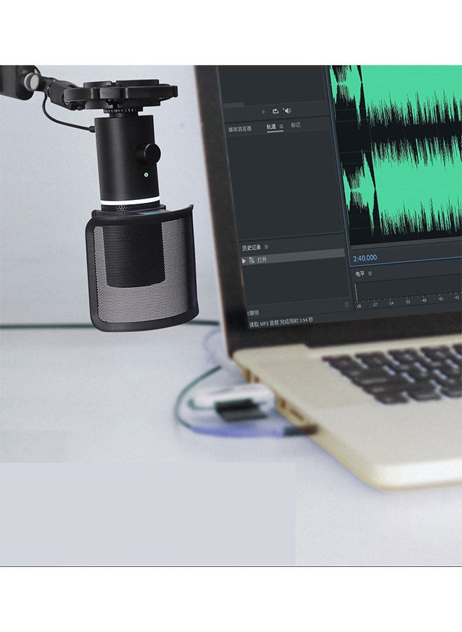 Generic - USB Microphone,with Boom Arm,Pop Filter,Mute Touch,RGB Control,Headphone Jack,for Streaming/Podcasts/Recording - Image 1