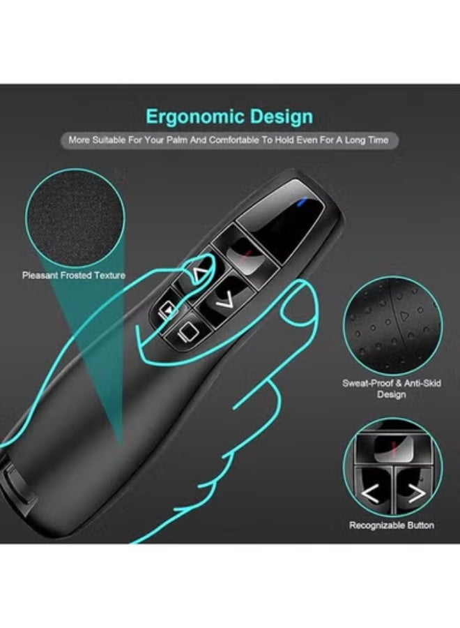 جهاز تحكم لاسلكي للشرائح – بتردد 2.4 جيجاهرتز ونطاق 30 متر – توصيل وتشغيل بدون برامج – متوافق مع ويندوز وماك - Image 5